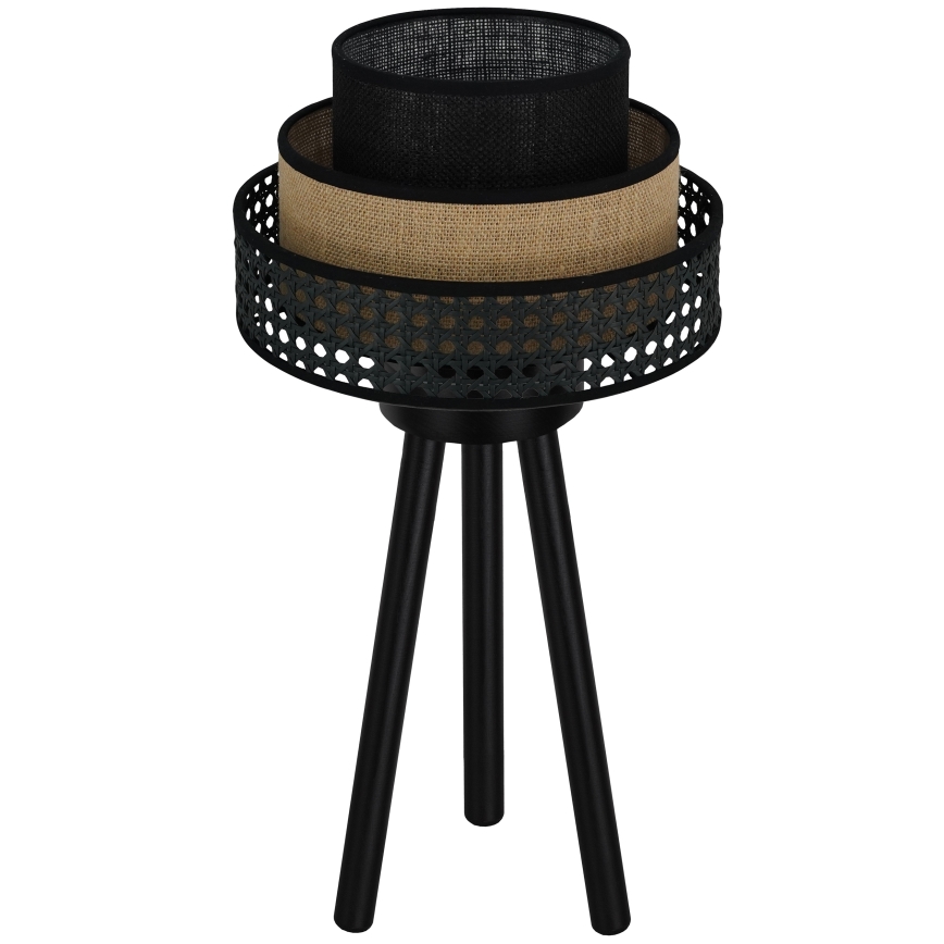 Brilagi - Lâmpada de mesa DAKOTA LUNETA 1xE27/15W/230V preta/vime