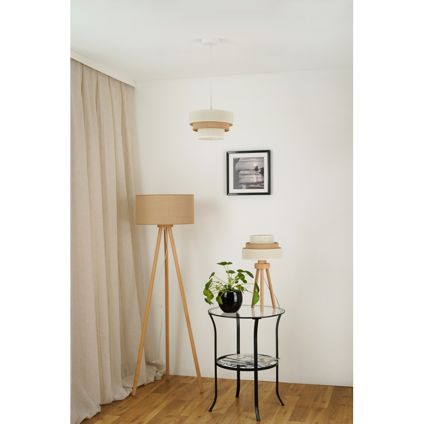 Brilagi - Lâmpada de mesa DENVER LUNETA 1xE27/15W/230V bege/marrom/creme