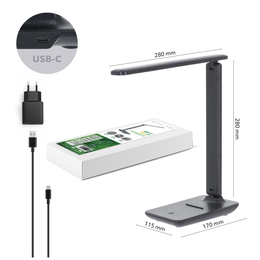 Brilagi - Lâmpada de mesa dimerizável MODO LED/7W/230V 3000/4000/6500K antracite