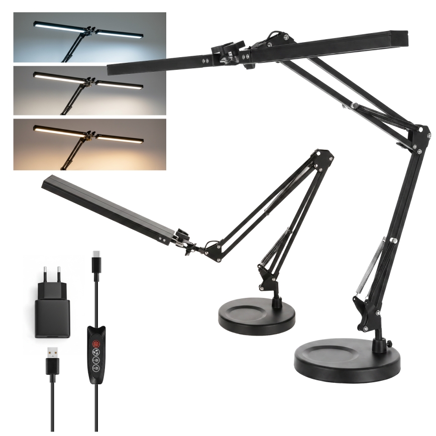 Brilagi - Lâmpada de mesa dimerizável VARIO LED/15W/230V 3000-6000K preta