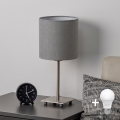Brilagi - Lâmpada de Mesa LED NUBILA 1xE27/60W/230V cinzento claro