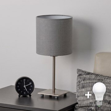 Brilagi - Lâmpada de Mesa LED NUBILA 1xE27/60W/230V cinzento claro