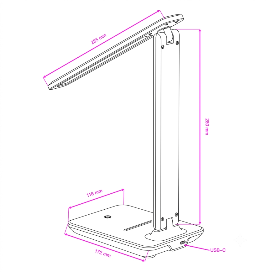 Brilagi - Lâmpada de mesa LED regulável MODO LED/7W/230V 3000/4000/6500K preta