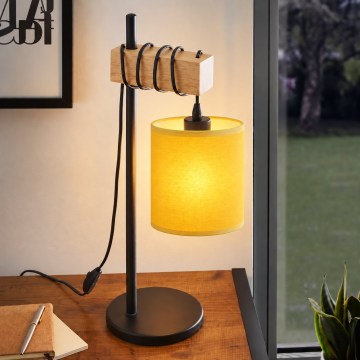 BRILAGI - Lâmpada de mesa NUBILA 1xE27/40W/230V castanha/preta/amarela