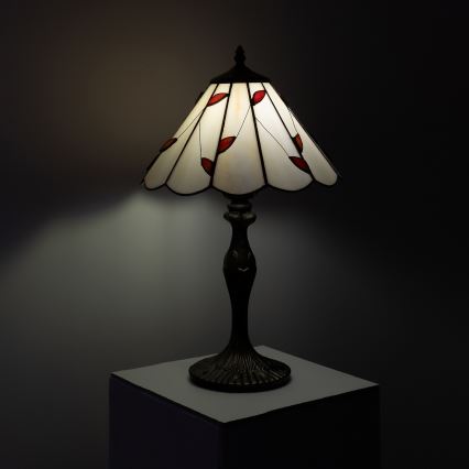 Brilagi - Lâmpada de mesa Tiffany em vitral FOLIA 1xE27/60W/230V