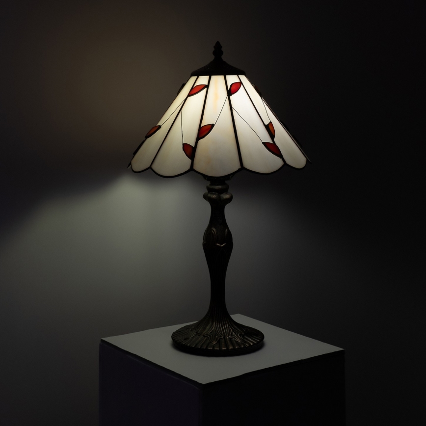 Brilagi - Lâmpada de mesa Tiffany em vitral FOLIA 1xE27/60W/230V