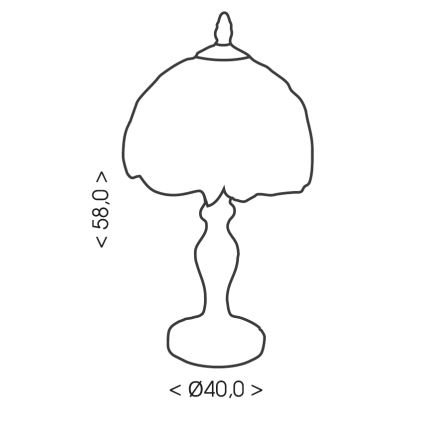 BRILAGI - Lâmpada de mesa Tiffany em vitral IVORY SMOOTH 2xE27/60W/230V