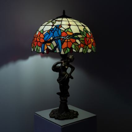 Brilagi - Lâmpada de mesa Tiffany em vitral JUNGLE 1xE27/60W/230V