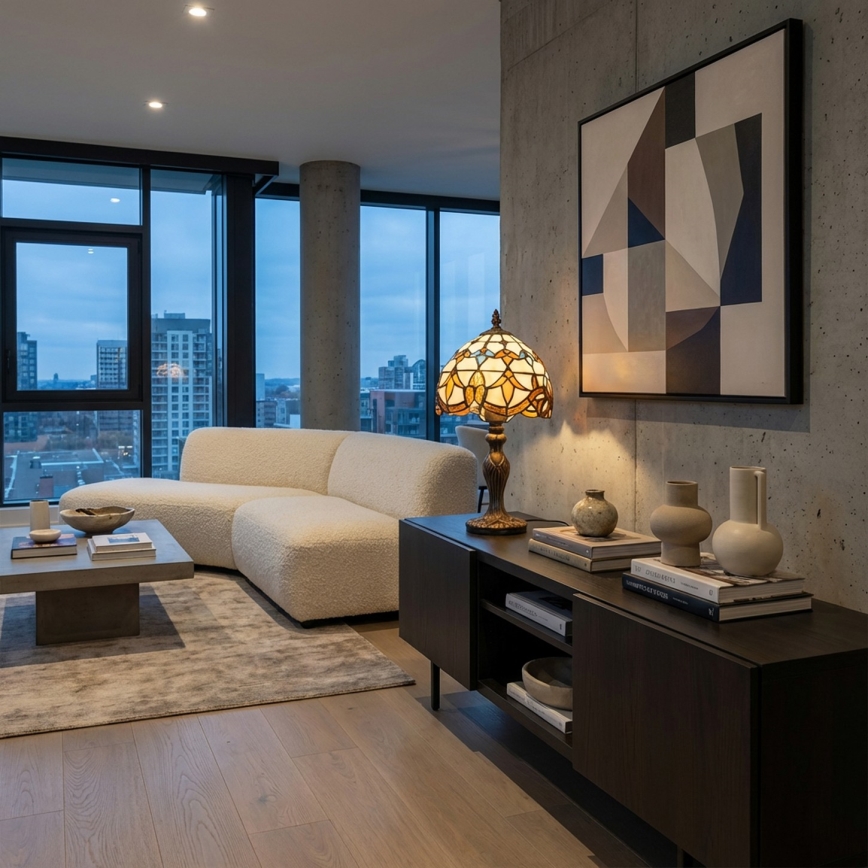 Brilagi - Lâmpada de mesa Tiffany em vitral MIRABELLA 1xE27/60W/230V