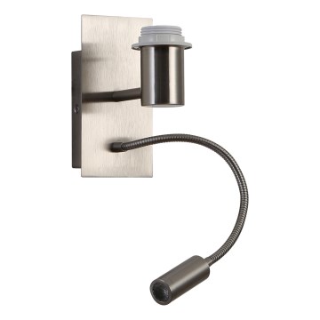 Brilagi - Lâmpada de parede flexível LED NUBILA 1xE27/25W/230V + LED/3W cromo fosco