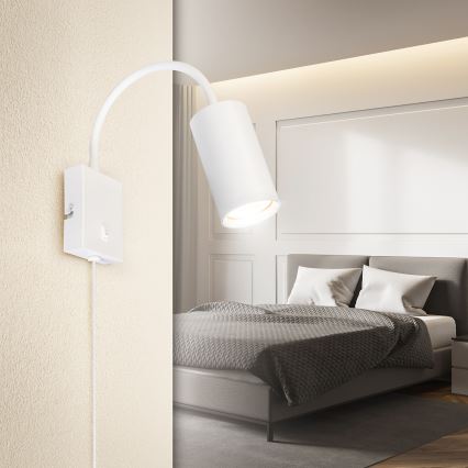 Brilagi - Aplique de parede flexível com interruptor SELE 1xGU10/30W/230V branco