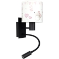 Brilagi - Lâmpada de parede infantil flexível LED BOBO 1xE27/25W/230V + LED/3W preta/creme/coelhinhos