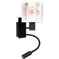 Brilagi - Lâmpada de parede infantil LED flexível BOBO 1xE27/25W/230V + LED/3W preta/branca/rosa/sapatilhas de balé