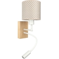 Brilagi - Lâmpada de parede infantil LED flexível BOBO WOOD 1xE27/25W/230V + LED/3W carvalho/branco/bege/poás