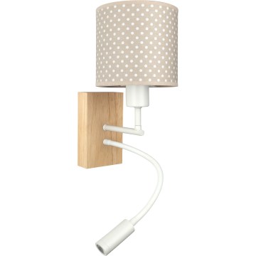 Brilagi - Lâmpada de parede infantil LED flexível BOBO WOOD 1xE27/25W/230V + LED/3W carvalho/branco/bege/poás