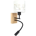 Brilagi - Lâmpada de parede infantil LED flexível BOBO WOOD 1xE27/25W/230V + LED/3W carvalho/preto/branco/unicórnios