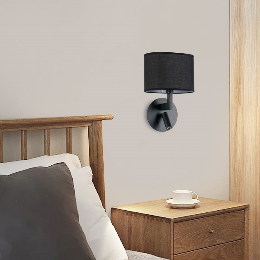 Brilagi - Lâmpada de parede LED DAYA 1xE14/40W/230V + LED/3W preta