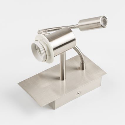 Brilagi - Lâmpada de parede flexível LED NUBILA 1xE27/25W/230V + LED/3W cromo fosco