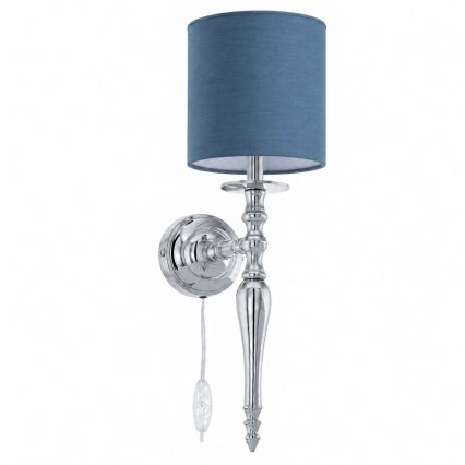 BRILAGI - Lâmpada de parede NUBILA 1xE27/60W/230V cromado brilhante/azul escuro