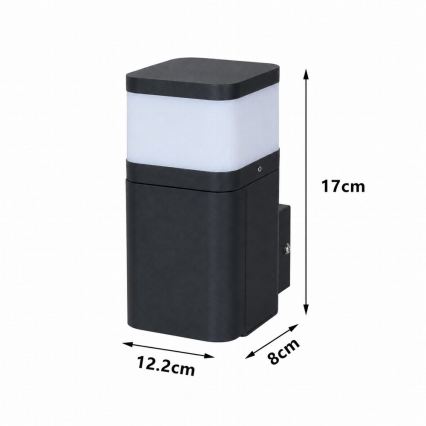 BRILAGI - Luminária de parede para exterior com tomada SCHUKO PILLAR 1xG9/11W/230V IP44 preta