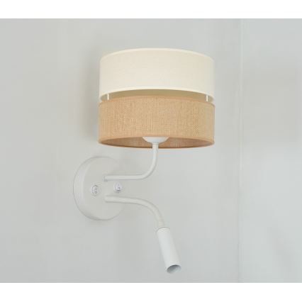 Brilagi - Lâmpada de parede ROYAL YUTE 1xE27/15W/230V + 1xG9/6W bege/creme/branco