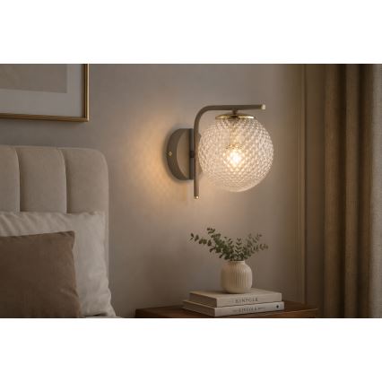 Brilagi - Lâmpada de parede STELLA 1xE27/60W/230V bege/dourada