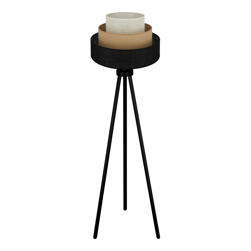 Brilagi - Candeeiro de pé ASPEN LUNETA 1xE27/15W/230V preto/bege/cru