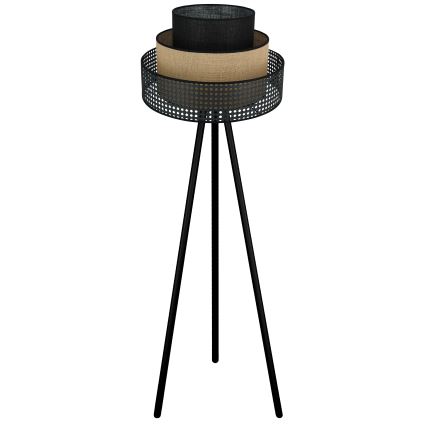 Brilagi - Candeeiro de pé DAKOTA LUNETA 1xE27/15W/230V preto/vime