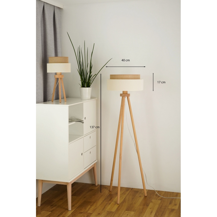 Brilagi - Lâmpada de pé LED ESTILO BOHO 1xE27/15W/230V