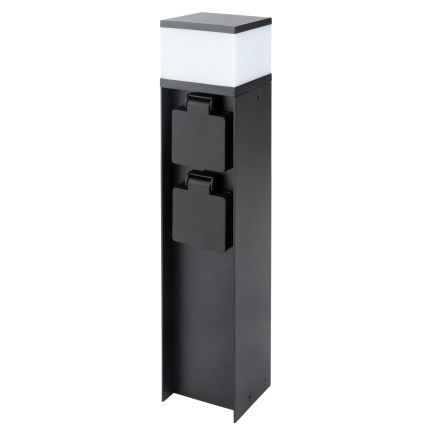 Brilagi - Lâmpada exterior com 2 tomadas SCHUKO 1xG9/11W/230V IP44 preta