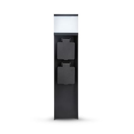 Brilagi - Lâmpada exterior com 2 tomadas SCHUKO 1xG9/11W/230V IP44 preta