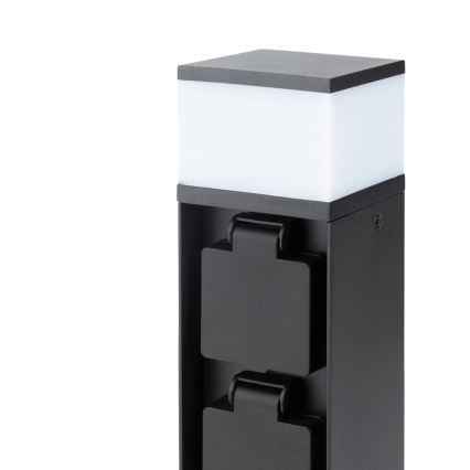 Brilagi - Lâmpada exterior com 2 tomadas SCHUKO 1xG9/11W/230V IP44 preta