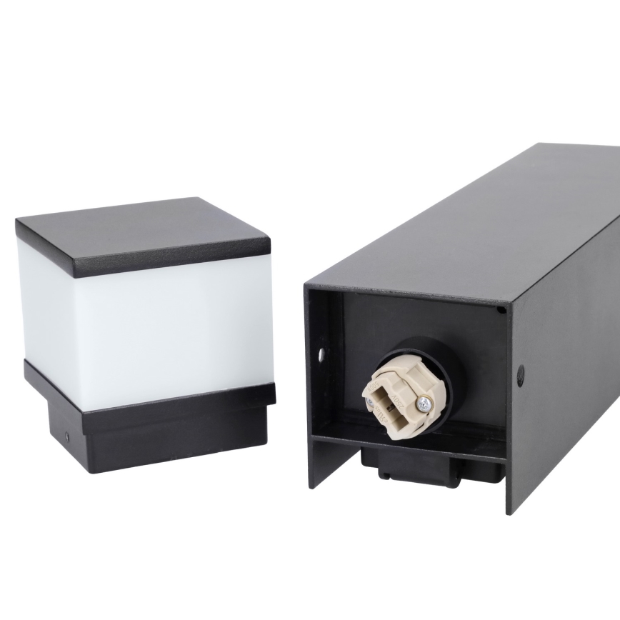 Brilagi - Lâmpada exterior com 2 tomadas SCHUKO 1xG9/11W/230V IP44 preta