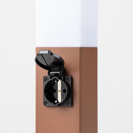 Brilagi - Candeeiro exterior com 2 tomadas SCHUKO NOVA 1xE27/15W/230V 40 cm IP44 castanho