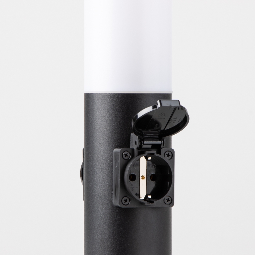 Brilagi - Candeeiro exterior com 2 tomadas SCHUKO NOVA 1xE27/15W/230V 40 cm IP44 preto
