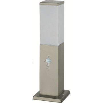 Brilagi - Lâmpada exterior com sensor 1xE27/15W/230V 40 cm IP44 cromado fosco