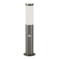 Brilagi - Lâmpada exterior com sensor de movimento ELIA 1xE27/20W/230V IP44 50 cm acabamento cromado fosco