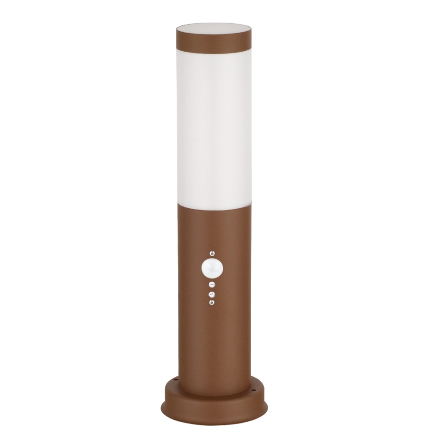 Brilagi - Lâmpada exterior com sensor NOVA 1xE27/15W/230V 40 cm IP44 castanha