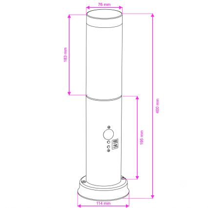 Brilagi - Lâmpada exterior com sensor NOVA 1xE27/15W/230V 40 cm IP44 castanha