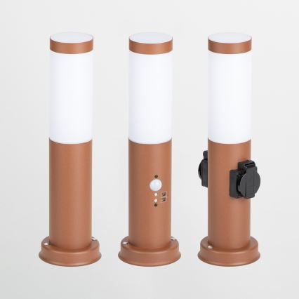 Brilagi - Lâmpada exterior com sensor NOVA 1xE27/15W/230V 40 cm IP44 castanha