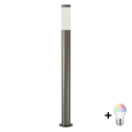 Brilagi - Lâmpada exterior LED RGBW dimerizável ELIA 1xE27/6,5W/230V 2700-6500K IP44 Wi-Fi 100 cm cromo fosco