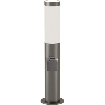 Brilagi - Lâmpada exterior LED RGBW regulável com tomada ELIA 1xE27/6,5W/230V 2700-6500K IP44 Wi-Fi 50 cm cromo fosco