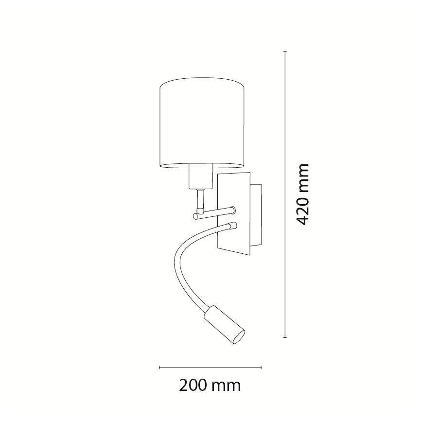 Brilagi - Lâmpada de parede infantil flexível LED BOBO 1xE27/25W/230V + LED/3W preta/creme/coelhinhos