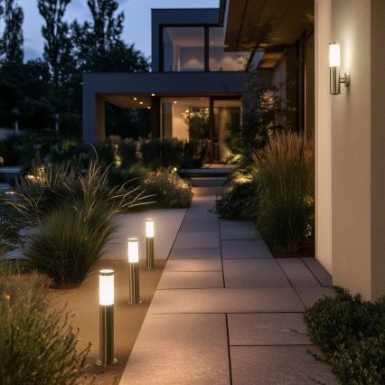 BRILAGI - Candeeiro exterior LED dimerizável ELIA 1xE27/6W/230V 2700-6500K IP44 Wi-Fi 100 cm cromado mate