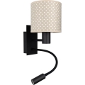 Brilagi - Lâmpada LED de parede flexível BOBO 1xE27/25W/230V + LED/3W preta/bege/poá