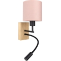 Brilagi - Lâmpada LED de parede flexível BOBO WOOD 1xE27/25W/230V + LED/3W carvalho/preto/rosa