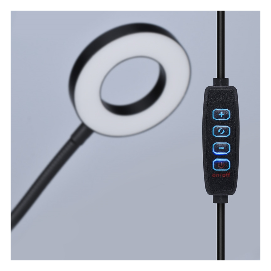 Brilagi - Lâmpada LED dimerizável com clipe ORBELA LED/8W/5V 3000/4000/5000K preta