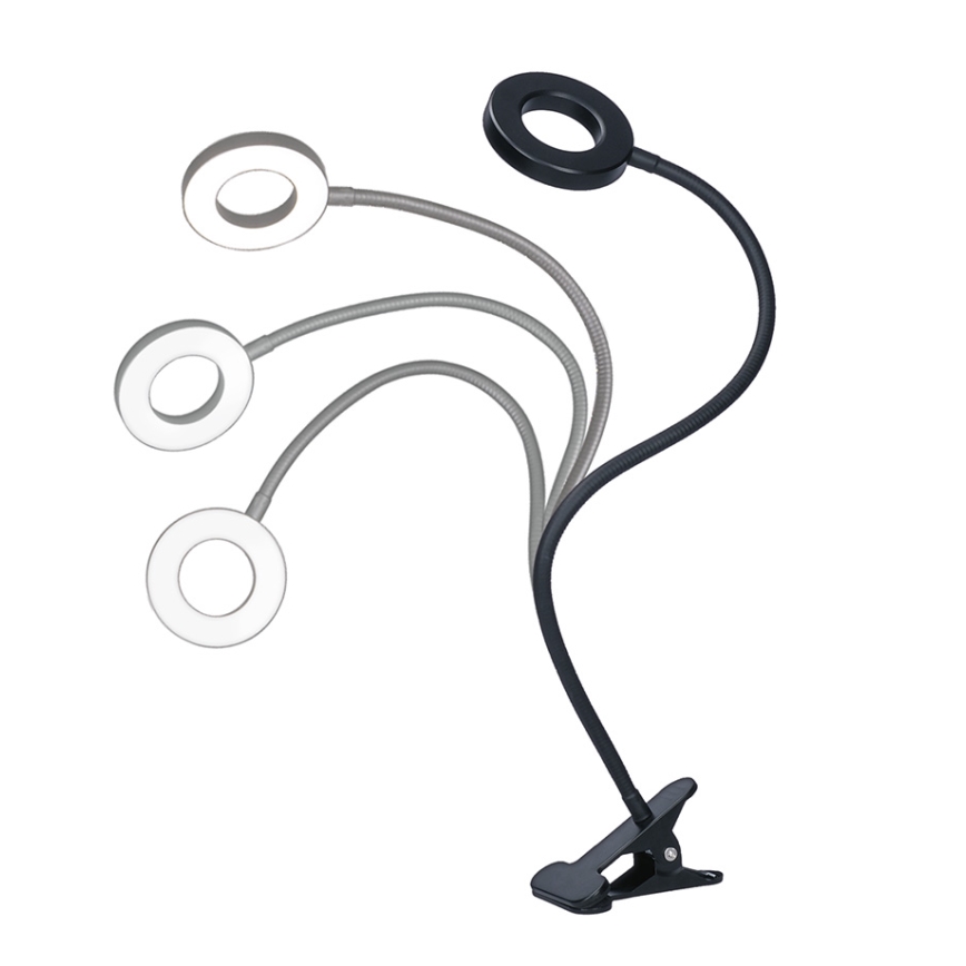 Brilagi - Lâmpada LED dimerizável com clipe ORBELA LED/8W/5V 3000/4000/5000K preta