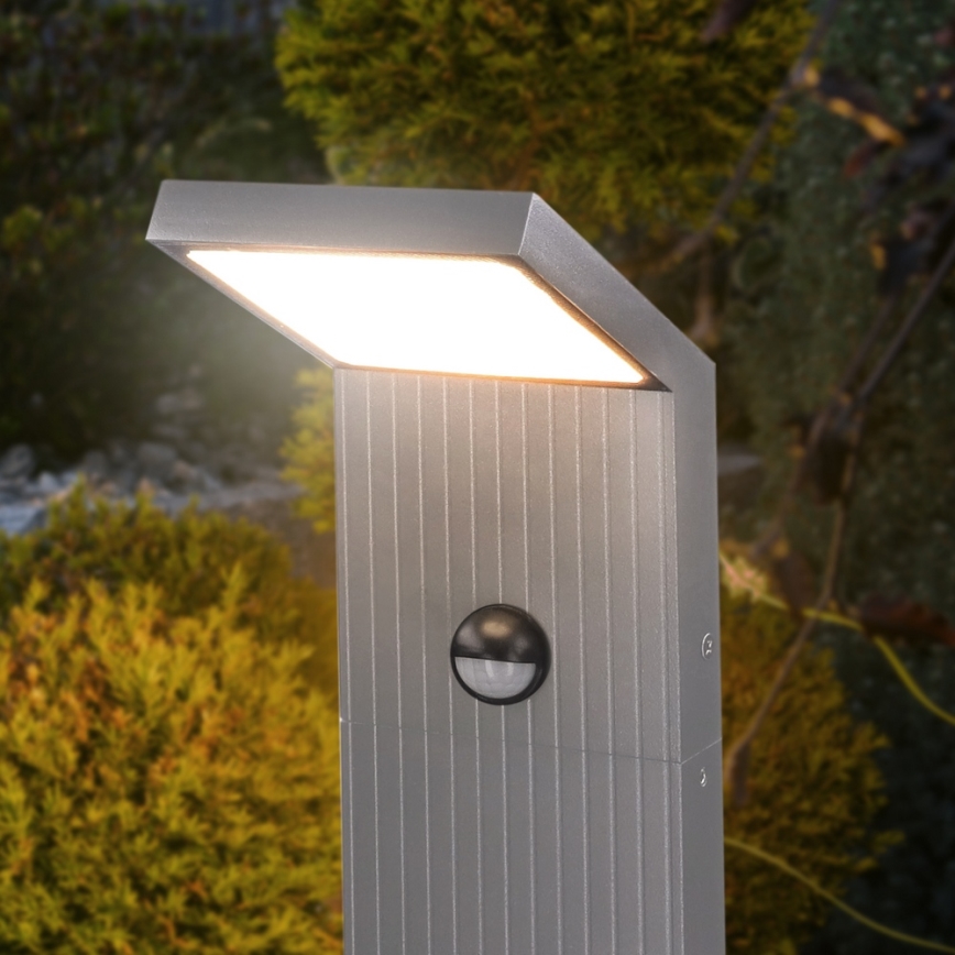 Brilagi - Lâmpada LED de exterior com sensor RIANO LED/8W/230V prateada IP65
