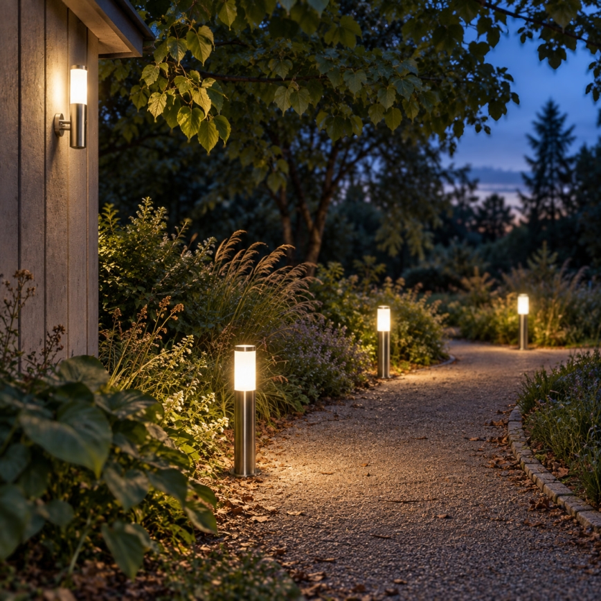 BRILAGI - Luminária LED exterior regulável ELIA 1xE27/6W/230V 2700–6500K IP44 Wi-Fi 50 cm cromo fosco